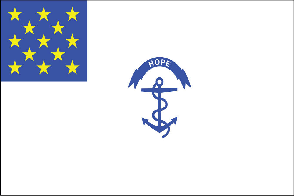 The Hope Flag: Rhode Island Regiment's Anchor, Motto, and Stars (1775)