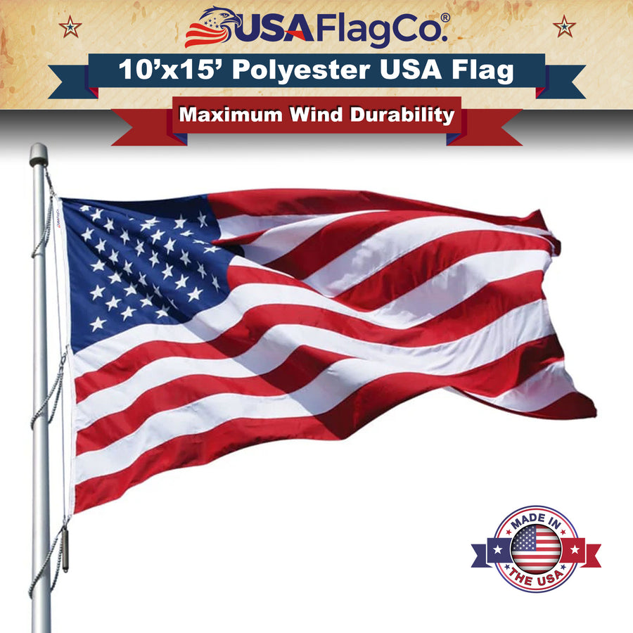 10x15 ft Polyester American Flag by USA Flag Co.