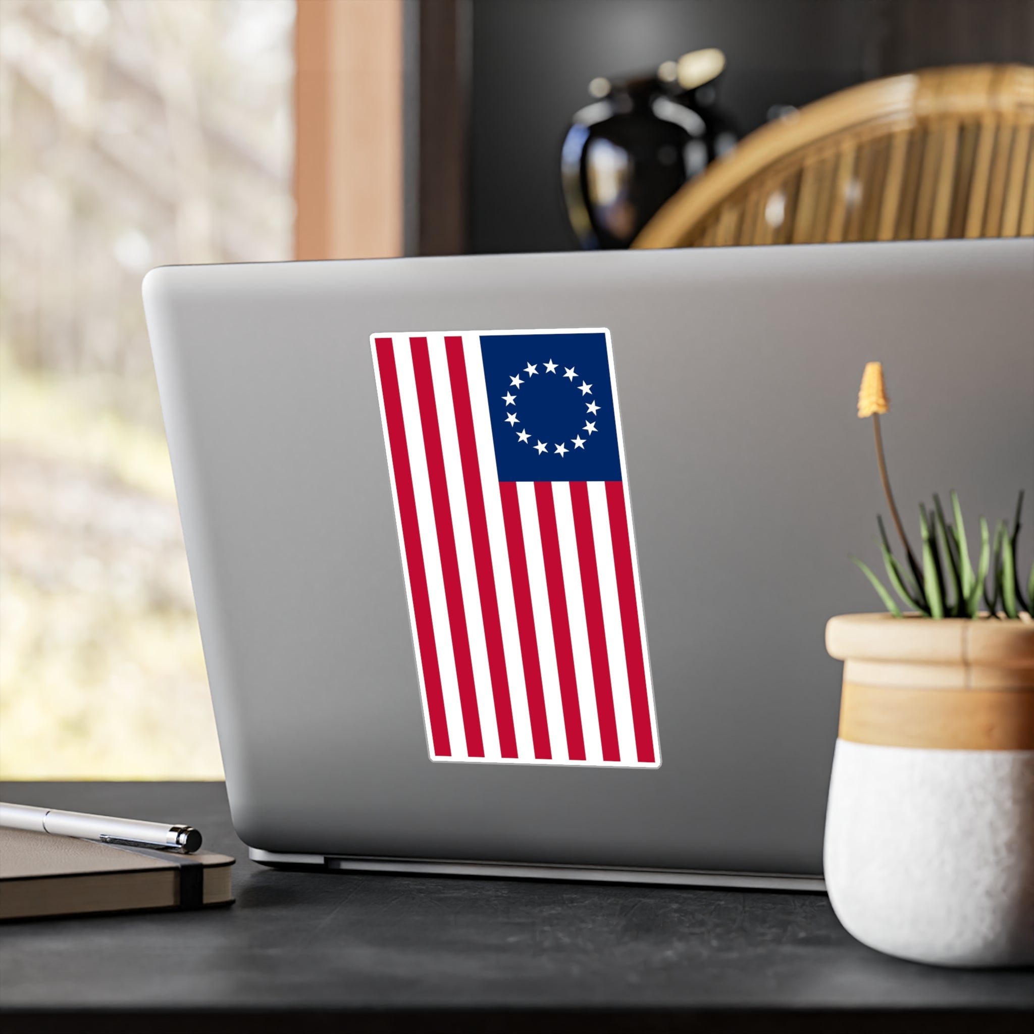 Betsy Ross Flag Decal (Right-side) (indoor and outdoor use)