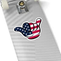 American Flag Hang Loose Hand Sign Sticker