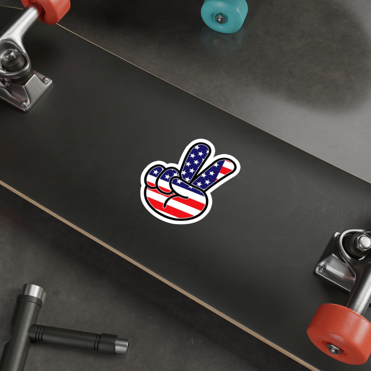 American Peace Sign Decal (indoor and outdoor use)