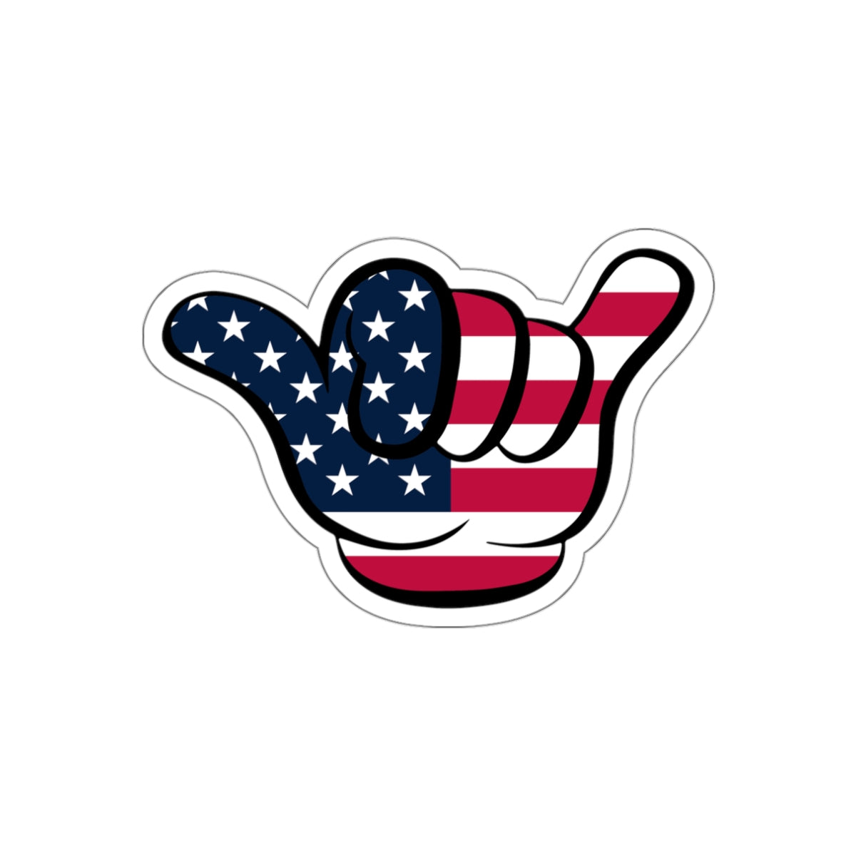 American Flag Hang Loose Hand Sign Decal (indoor and outdoor use)