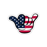 American Flag Hang Loose Hand Sign Decal (indoor and outdoor use)
