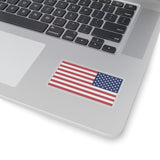Laptop with an American flag sticker on the palm rest area