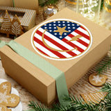 American Flag Happy Face Star & Bolt Eyes Sticker