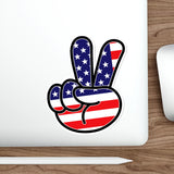 American Peace Sign Decal (indoor and outdoor use)