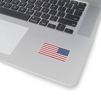 American flag sticker on a laptop