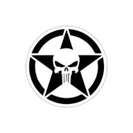Punisher Skull and Star Decal (indoor and outdoor use)