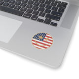 American Flag Happy Face Star & Bolt Eyes Sticker