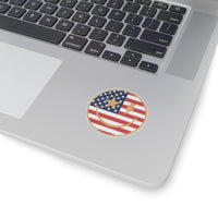 American Flag Happy Face Star & Bolt Eyes Sticker