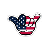 American Flag Hang Loose Hand Sign Decal (indoor and outdoor use)