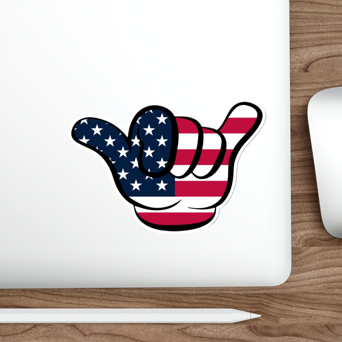 American Flag Hang Loose Hand Sign Decal (indoor and outdoor use)