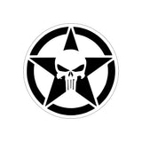 Punisher Skull and Star Decal (indoor and outdoor use)