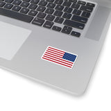American flag sticker on a laptop