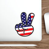 American Peace Sign Decal (indoor and outdoor use)