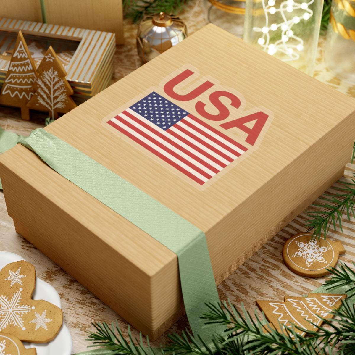 Red USA Flag Sticker