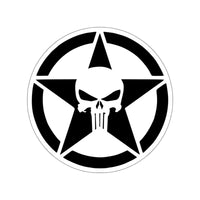 Punisher Skull and Star Decal (indoor and outdoor use)