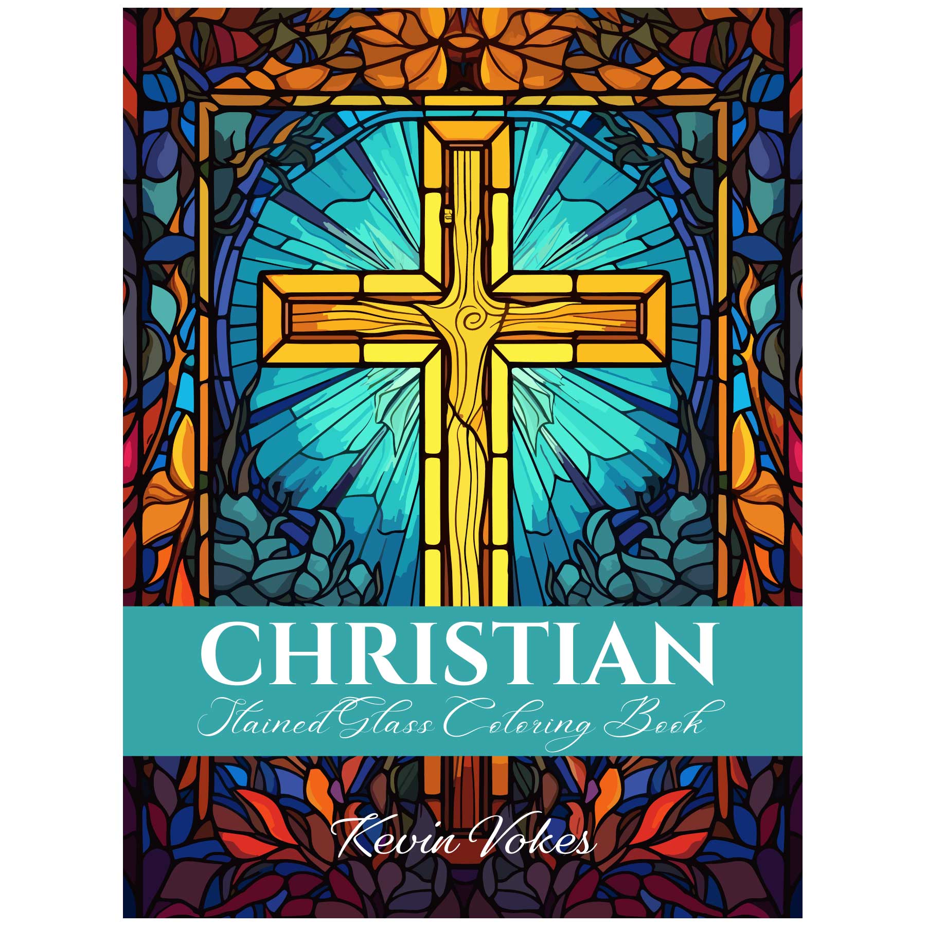Christian Stained Glass Coloring Book by USA Flag Co.