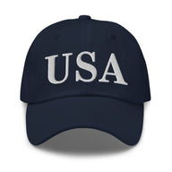 Dad Hat - USA Dad Hats (White Embroidered)