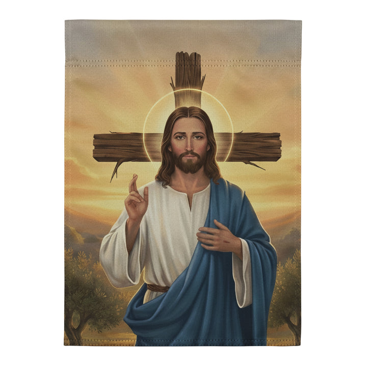 Jesus & Cross | Double-sided Garden Flag | USA Flag Co.