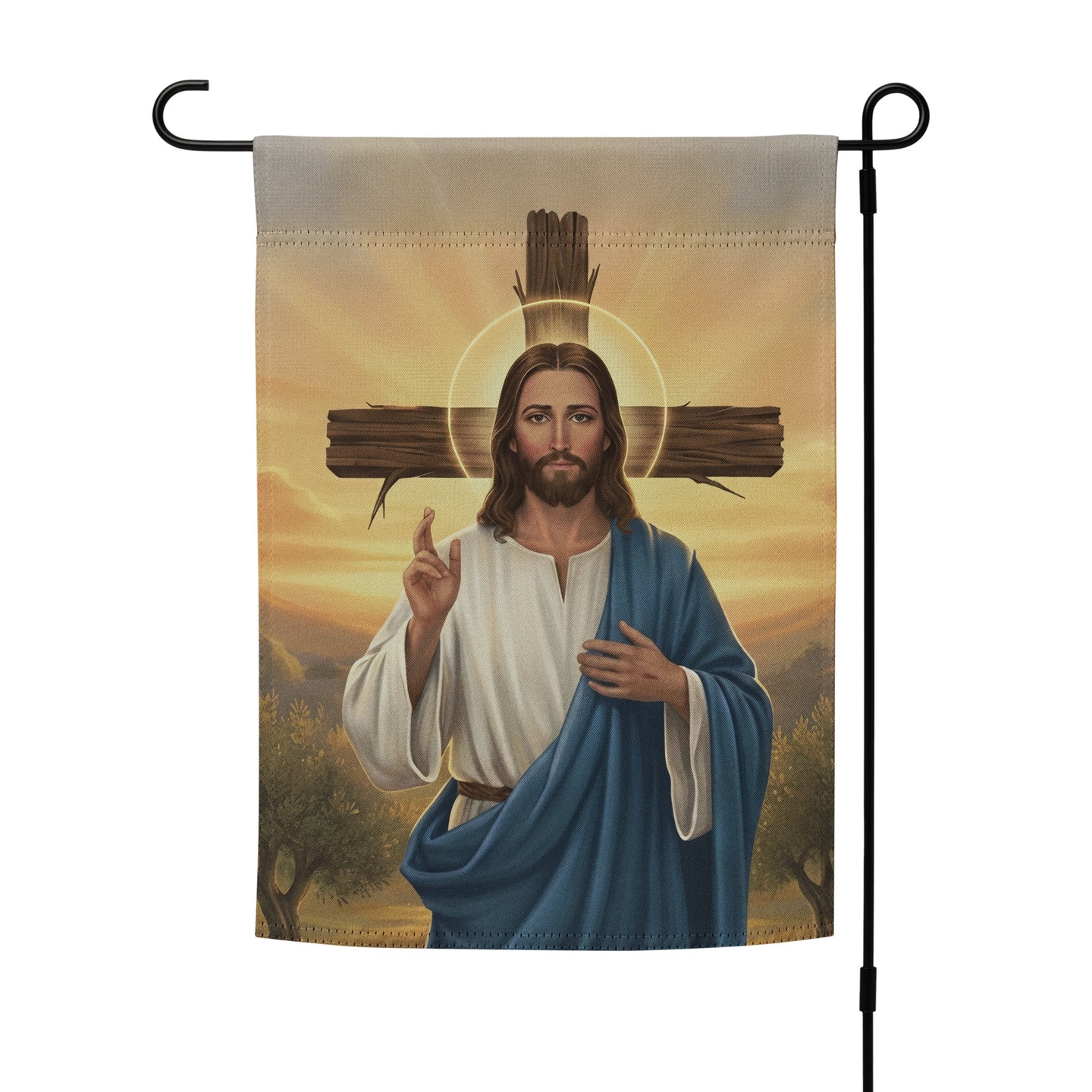 Jesus & Cross | Double-sided Garden Flag | USA Flag Co.