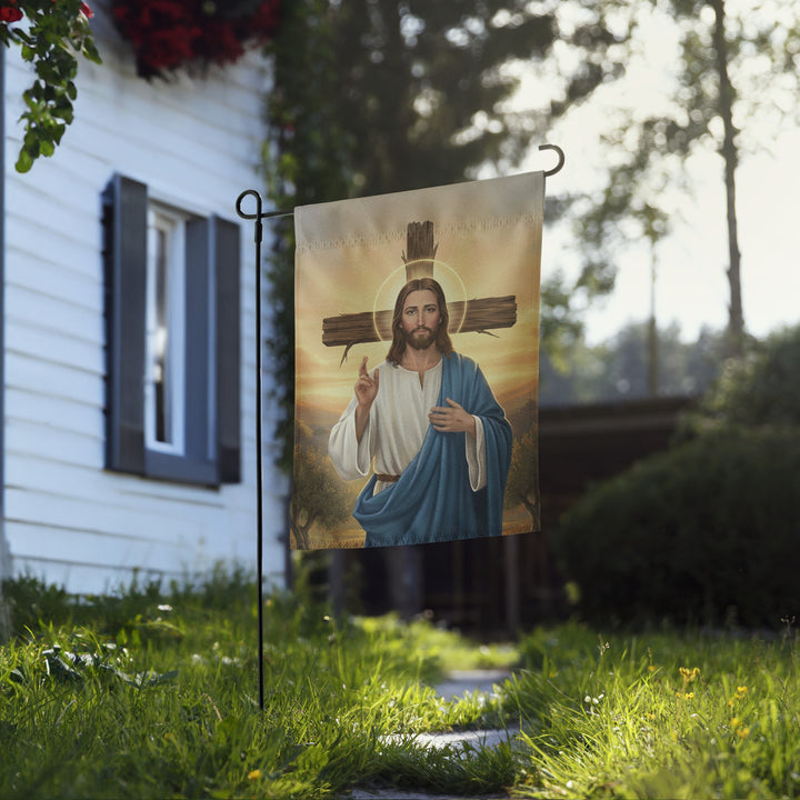 Jesus & Cross | Double-sided Garden Flag | USA Flag Co.
