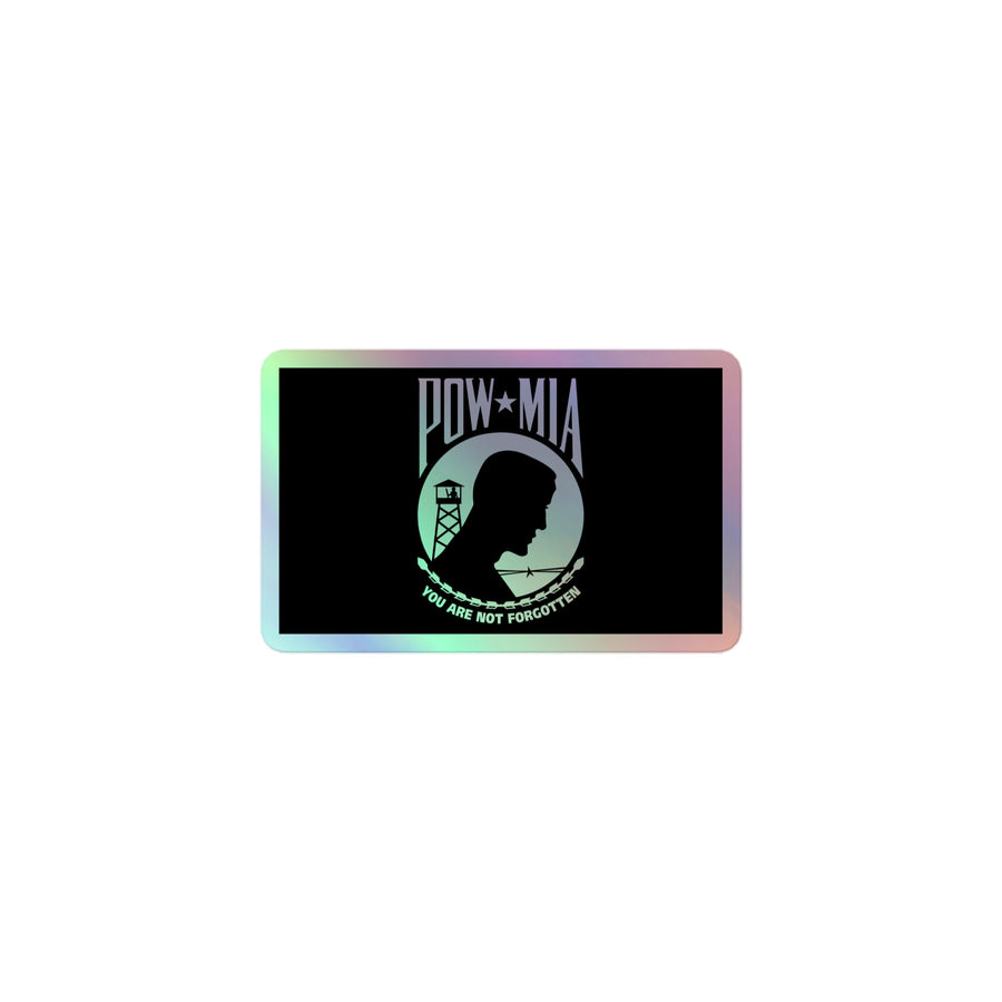 Holographic POW-MIA Flag Sticker: A Dazzling Tribute