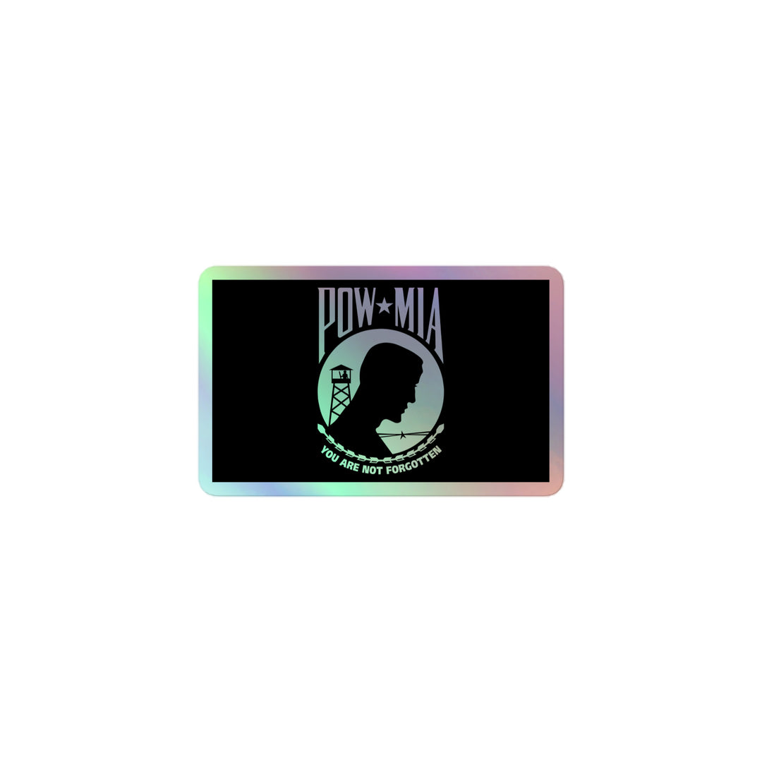 Holographic POW-MIA Flag Sticker: A Dazzling Tribute