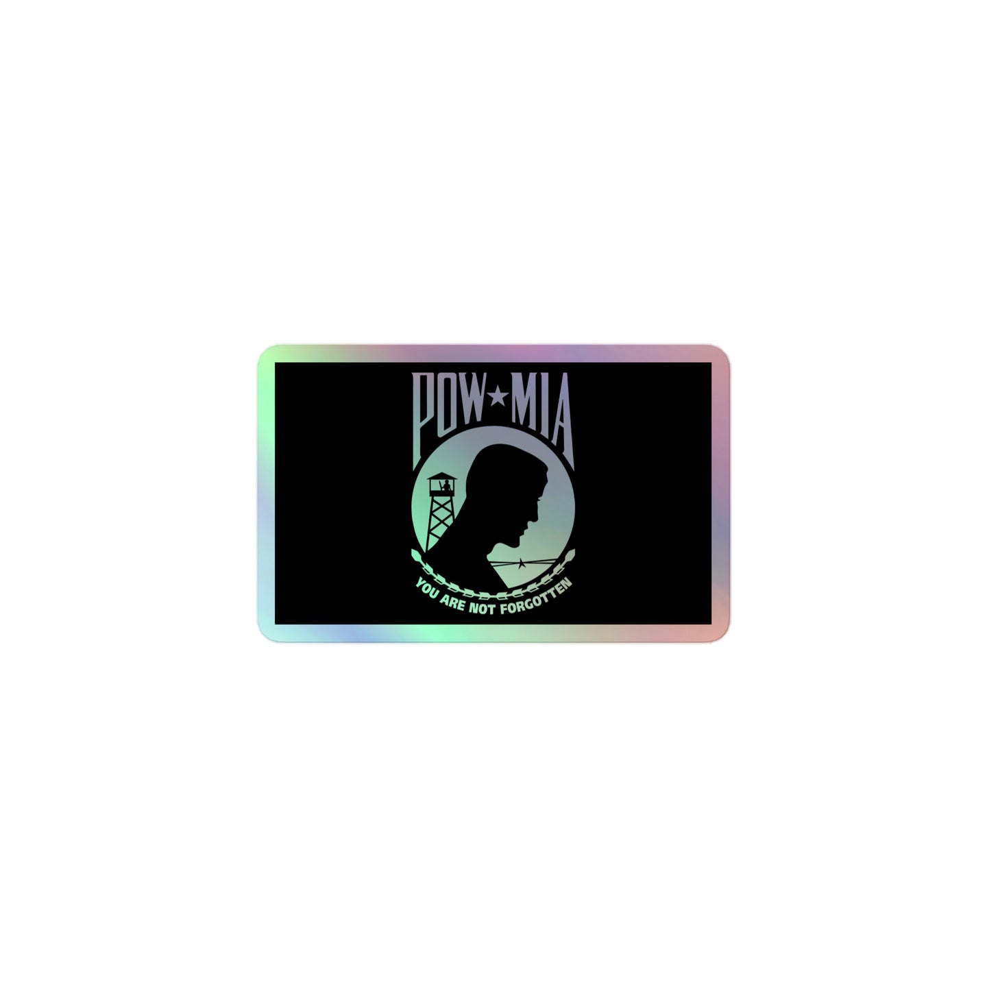 Holographic POW-MIA Flag Sticker: A Dazzling Tribute