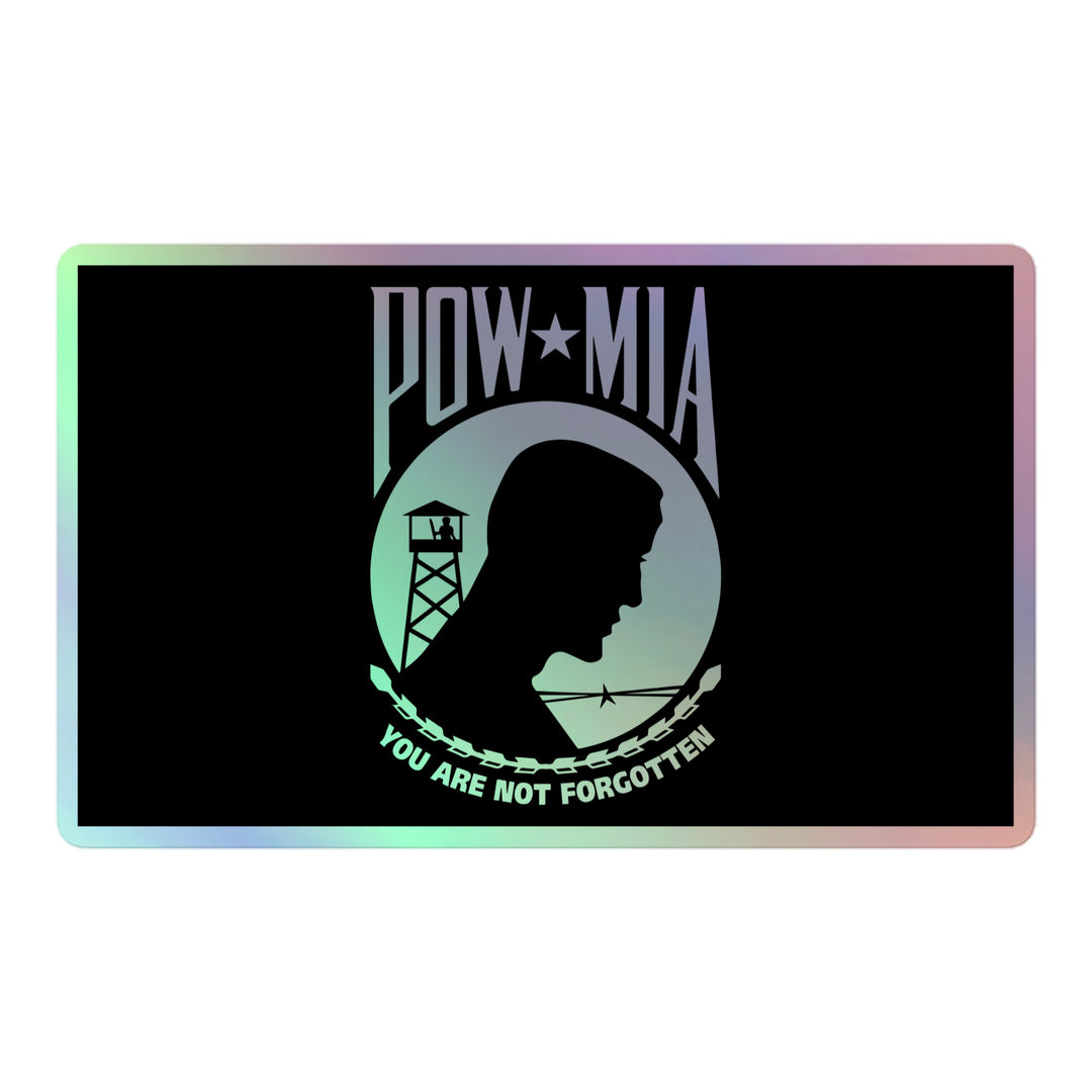 Holographic POW-MIA Flag Sticker: A Dazzling Tribute