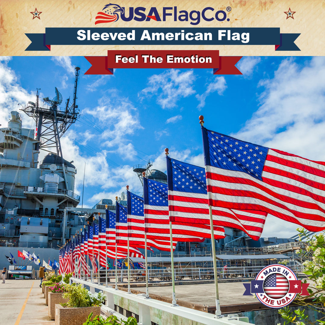 Sleeved American Flag for Outside