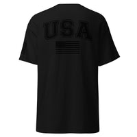 USA Flag Black College Font T-Shirts | Unisex Classic Tees | Gildan 5000