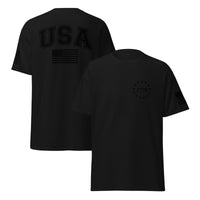USA Flag Black College Font T-Shirts | Unisex Classic Tees | Gildan 5000