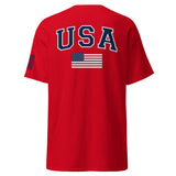 USA Flag Blue College Font T-Shirts | Unisex Classic Tees | Gildan 5000
