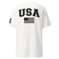 USA Flag Black College Font Light Color Unisex T-Shirts | Gildan 5000