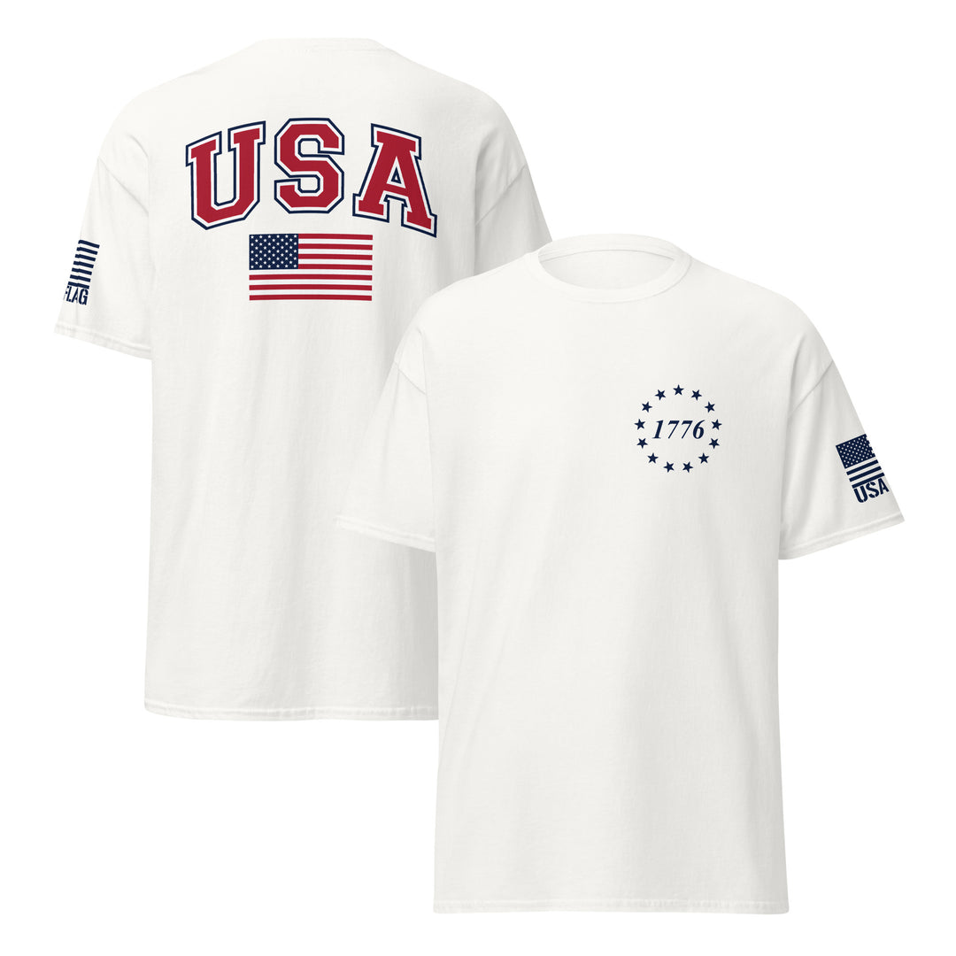 USA Flag T-Shirts | Red, White & Blue | Unisex Classic Tees | Gildan 5000
