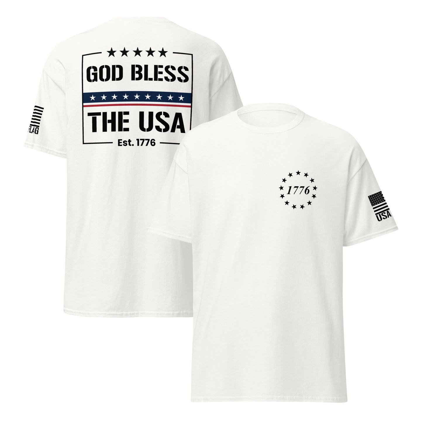 God Bless The USA T-Shirts | Unisex Classic Tees | Gildan 5000