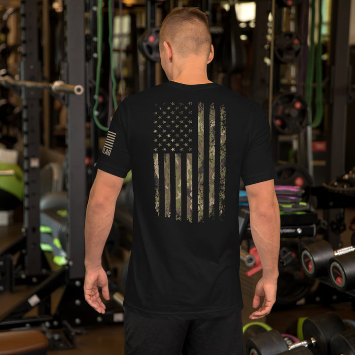 Deer Punisher with Camo American flag T-Shirt - USA Flag Co.