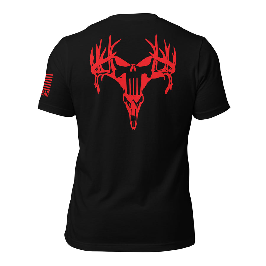 Red Deer Punisher Skull T-Shirt | Unisex T-Shirts | DTF Printing
