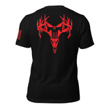 Red Deer Punisher Skull T-Shirt | Unisex T-Shirts | DTF Printing
