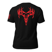 Red Deer Punisher Skull T-Shirt | Unisex T-Shirts | DTF Printing