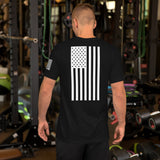 Vertical American Flag T-Shirt | Unisex Tee | DTF (White Logo)