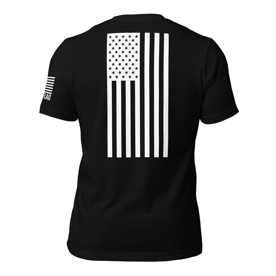 Vertical American Flag T-Shirt | Unisex Tee | DTF (White Logo)