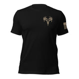 Deer Punisher with Camo American flag T-Shirt - USA Flag Co.