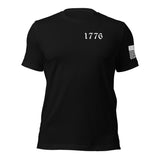 Vertical American Flag T-Shirt | Unisex Tee | DTF (White Logo)