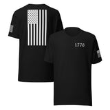 Vertical American Flag T-Shirt | Unisex Tee | DTF (White Logo)