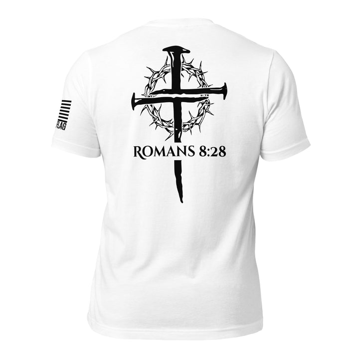 Romans 8:28 T-Shirt | Christian Bible Verse DTG Print