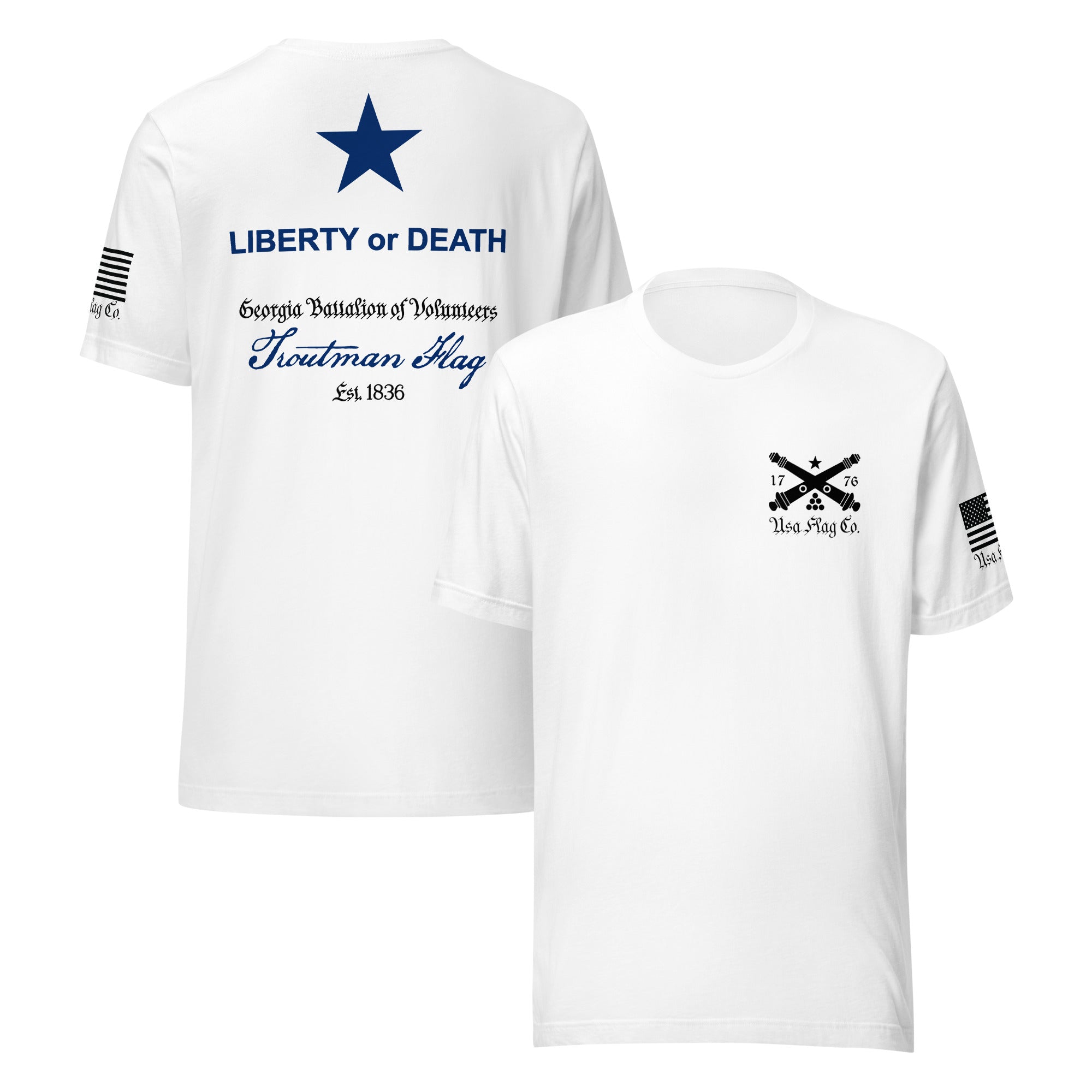 Troutman Flag "Liberty or Death" Flag T-Shirt | DTG Print
