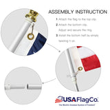 PATRIOT™ Flag Pole and FREEDOM™ Bracket Kit - Brushed Aluminum (6ft, 1-inch Diameter)