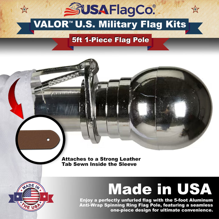 Sleeved U.S. Armed Forces Flag